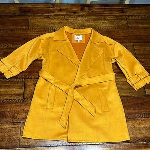 GB girls mustard chic tie jacket